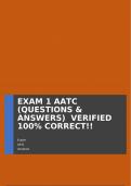 EXAM 1 AATC (QUESTIONS & ANSWERS)  VERIFIED 100% CORRECT!!