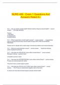  NURS 406 - Exam 1 Questions And Answers Rated A+.