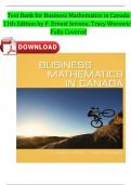 Test Bank for Business Mathematics In Canada 11th Edition By F. Ernest Jerome, Tracy Worswick Fully Covered A+ Guide Newest Version 