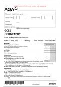 VERIFIED/AQA 2024 GCSE GEOGRAPHY 8035/3 Paper 3 Geographical applications  MERGED QUESTION PAPER> MARK SCHEME> 100% GUARANTEE 