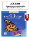 Test Bank for Living in the Environment 20th Edition by Miller & Spoolman, ISBN: 9780357142202, All 25 Chapters Covered, Verified Latest Edition