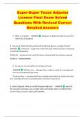 Super-Duper Texas Adjuster  License Final Exam Solved  Questions With Revised Correct  Detailed Answers 