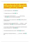 ATC ENON EXAM SOLVED COMPLETE  QUESTIONS AND CORRECT DETAILED  ANSWERS (VERIFIED ANSWERS) 