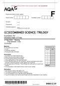 VERIFIED/AQA 2024 GCSE COMBINED SCIENCE: TRILOGY Foundation Tier  Chemistry Paper 1F MERGED QUESTION PAPER> MARK SCHEME>INSERT> 100% GUARANTEE 