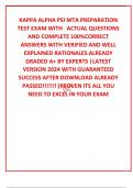 KAPPA ALPHA PSI MTA PREPARATION TEST EXAM WITH   ACTUAL QUESTIONS AND COMPLETE 100%CORRECT ANSWERS WITH VERIFIED AND WELL EXPLAINED RATIONALES ALREADY GRADED A+ BY EXPERTS |LATEST VERSION 2024 WITH GUARANTEED SUCCESS AFTER DOWNLOAD ALREADY PASSED!!!!!!! (