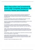 FBLA Securities and Investments Exam with Complete Solutions (All Correct) Tested and Graded A+