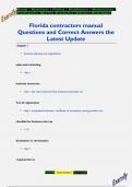 Florida contractors manual Questions and Correct Answers the  Latest Updat