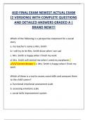 ASD FINAL EXAM NEWEST ACTUAL EXAM  (2 VERSIONS) WITH COMPLETE QUESTIONS  AND DETAILED ANSWERS GRADED A |  BRAND NEW!!!