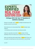 Michigan DMV CDL Test/ 57 Questions & Definitive Solutions. 