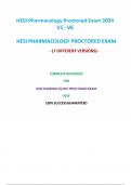 HESI Pharmacology Proctored Exam 2024 V1 - V6 (7 DIFFERENT VERSIONS) COMPLETE RESOURCES FOR HESI PHARMACOLOGY PROCTORED EXAM 2024 100% SUCCESS GUARENTEED