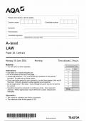 2024 AQA A Level Law Paper 3A (7162/3A: Contract)