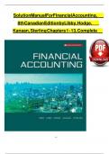 Solution Manual For Financial Accounting, 8th Canadian Edition by Libby, Hodge Kanaan, Sterling Chapters 1 - 13, Complete