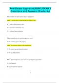 Real Estate Appraisal (RISK) EXAM 2 Questions and Answers Graded A+