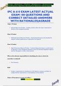 IPC A 610 EXAM LATEST ACTUAL  EXAM 100 QUESTIONS AND  CORRECT DETAILED ANSWERS  WITH RATIONALES|AGRADE