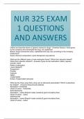 NUR 325 EXAM 1 QUESTIONS AND ANSWERS