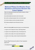 National Pilates Certification Exam Questions and Correct Answers the  Latest Update