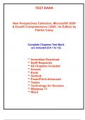 Test Bank for New Perspectives Collection, Microsoft® 365® & Excel® Comprehensive | 2025, 1st Edition by Carey (All Chapters included)