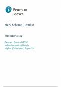 Edexcel GCSE May 2024 Higher Mathematics Paper 2 Mark Scheme (Calculator) 2024