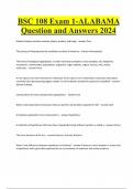 BSC 108 Exam 1-ALABAMA Question and Answers 2024