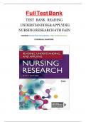 Test Bank For Reading, Understanding, and Applying Nursing Research 6th Edition by James A. Fain| 9781719641821| All Chapters 1-15| Complete study Guide  A+.