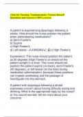 vSim for Nursing: Fundamentals: Vernon Russell  Questions and Answers 100% correct A patient is experiencing dysphagia following a  stroke. How should the nurse position the patient  when administering medications?