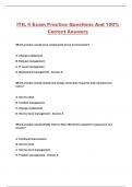 ITIL 4 Exam Practice Questions And 100% Correct Answers