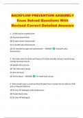 BACKFLOW PREVENTION ASSEMBLY  Exam Solved Questions With  Revised Correct Detailed Answers 