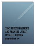 SANS FOR578 QUETIONS AND ANSWERS LATEST  UPDATED VERSION guaranteed a+