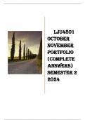 LJU4801 OCTOBER NOVEMBER PORTFOLIO  (COMPLETE ANSWERS) Semester 2 2024 - DUE  30 October 2024