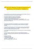  ATI NCLEX Medical Surgical Assessment 1 Questions And Answers Graded A+.