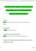 Illinois Public Adjuster Exam Questions Containing 116 Terms with Definitive Answers Already Graded A+ Updated & Verified by Experts