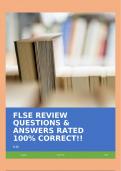 FLSE REVIEW QUESTIONS & ANSWERS RATED 100% CORRECT!!