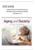 TEST BANK Aging and Society A Canadian Perspectives  8th Edition by Novak, Northcott, Kobayashi All Chapters 1 to 20 complete Verified editon ISBN:9780176700010