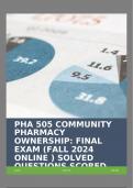 PHA 505 COMMUNITY PHARMACY OWNERSHIP: FINAL EXAM (FALL 2024 ONLINE ) SOLVED QUESTIONS SCORED A+