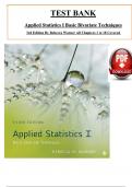 Test Bank For Applied Statistics I Basic Bivariate Techniques 3rd Edition by Rebecca Warner, ISBN: 9781506352800, All 18 Chapters Covered, Verified Latest Edition