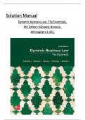 Solution Manual  Dynamic Business Law: The Essentials,  6th Edition Kubasek, Browne, All Chapters 1 to 25 complete Verified editon ISBN: 9781264125968