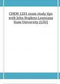 CHEM 1201 exam study tips with John Hopkins Louisiana State University (LSU) 