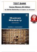 Test Bank For Human Memory 4th Edition by Gabriel Radvansky, ISBN: 9780367252922, All 18 Chapters Covered, Verified Latest Edition