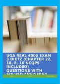 UGA REAL 4000 EXAM 3 DIETZ (CHAPTER 22, 18, 8, 16 NCQPS INCLUDED) QUESTIONS WITH SOLVED ANSWERS!!