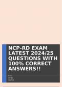 NCP-RD EXAM LATEST 2024/25 QUESTIONS WITH 100% CORRECT ANSWERS!!