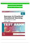 TEST BANK FOR SUCCESS IN PRACTICAL VOCATIONAL NURSING 10TH EDITION BY KNECHT ALL CHAPTERS (307 PAGES) 1- 42 WITH 100%VERIFIED QUESTIONS AND ANSWERS