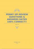 PENNY SPI REVIEW QUESTIONS & ANSWERS RATED 100% CORRECT!!