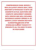 COMPREHENSIVE EXAM: BIOS255 / BIOS 255 (LATEST UPDATE 2024 / 2025) ANATOMY & PHYSIOLOGY III WITH LAB  EXAMWITH ACTUAL QUESTIONS AND COMPLETE 100%CORRECT ANSWERS WITH VERIFIED AND WELL EXPLAINED RATIONALES ALREADY GRADED A+ BY EXPERTS |LATEST VERSION 2024 