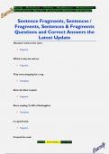 Sentence Fragments, Sentences /  Fragments, Sentences & Fragments Questions and Correct Answers the  Latest Update