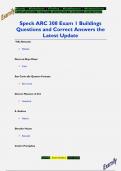 Speck ARC 308 Exam 1 Buildings Questions and Correct Answers the  Latest Update