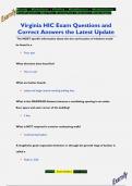 Virginia HIC Exam Questions and  Correct Answers the Latest Update