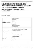 2024 PA PSYCHIATRY EOR |2024-2025 UPDATE|COMPREHENSIVE FREQUENT MOST-TESTED QUESTIONS AND VERIFIED ANSWERS/SOLUTIONS|GET IT 100% ACCURATE!!