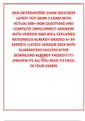 HESI OB PEDIATRRIC EXAM 2023/2024 LATEST TEST BANK 2 EXAM WITH ACTUAL 600+ NGN QUESTIONS AND COMPLETE 100%CORRECT ANSWERS WITH VERIFIED AND WELL EXPLAINED RATIONALES ALREADY GRADED A+ BY EXPERTS |LATEST VERSION 2024 WITH GUARANTEED SUCCESS AFTER DOWNLOAD 