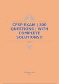 CFSP EXAM | 300 QUESTIONS | WITH COMPLETE SOLUTIONS!!