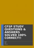 CFSP STUDY QUESTIONS & ANSWERS SOLVED 100% CORRECT!!